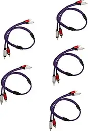 Vaguelly 5pcs Male RCA to Male RCA Cable Sturdy Audio Transmission for Tv Computer Speaker Amplifier