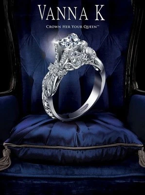 Vanna K Princess Cut Diamond Ring Masterpiece in PLATINUM. G VS. Any Size Center