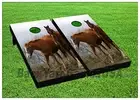 VINYL CORNHOLE BEANBAG Grazing Wild Stallions Boards Wraps 1095