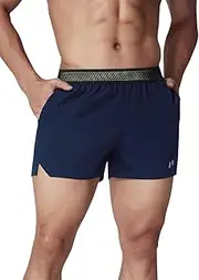 [AHA SELECTED] Men's Running Shorts 3 inch Gym Shorts Men Quick Dry Breathable Lightweight Zip Pockets