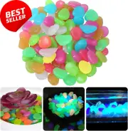 Glow in the Dark Pebbles - 500PCS Luminous Stones for Garden & Aquarium