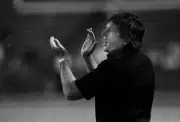 Jerry Glanville Atlanta Falcons claps his hands 1990s Old Photo