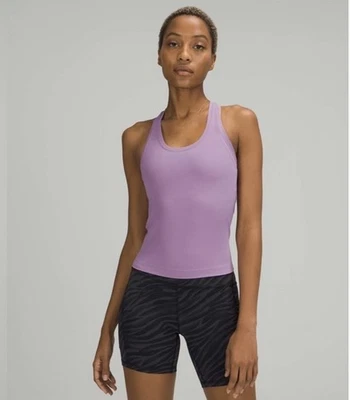 NEW Lululemon Cool Racerback Tank Top Shorter Length Nulu Sz 14 Wisteria Purple
