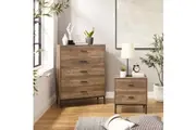 5 Chest of Drawers Dresser 1 unit + Bedside Table 1 unit Bundle