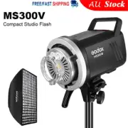 Godox MS300V Compact Studio Flash with LED Modeling Lamp + 60*90cm Grid Softbox