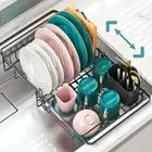 Expandable Dish Drying Rack over the Sink, Adjustable Dish Rack in Sink, Rust...