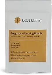 bébé bloom Pregnancy Planning Bundle – All-in-One Fertility & Pregnancy Test Kit – 15 LH Ovulation Tests + 3 Early Detection Pregnancy Tests (10 mIU/ML) + 2 Pregnancy Tests (25 mIU/ML) – 99% Accurate, Plastic-Free & Eco-Friendly
