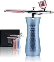 redini Cordless Airbrush Kit, Mini Kit for Painting, Handheld Cake with Compressor, Rechargeable Makeup Makeup, Decor, Model, Nail Art, Tattoo, Barber, Blue