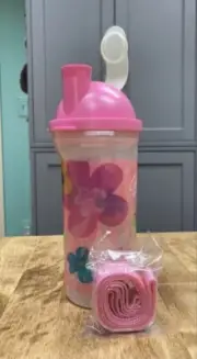 Tupperware BARBIE Tumbler Flip Top Seal with Strap Handle-NEW-SHIPPING INCLUDED