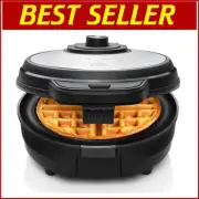 Stainless Steel Belgian Waffle Maker - Anti-Overflow & Nonstick Design