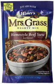 Mrs Grass Homestyle Beef Stew Mix 5.57 oz Pack of 3 Just Add Water Soup Mix