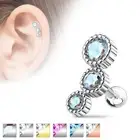 Round CZ Surgical Steel Helix Tragus Barbell Cartilage Bar Stud Earring