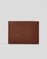 [Rip Curl] Rip Curl Men's Raw Energy Rfid Slim Leather Wallet in Brown One Size Brown