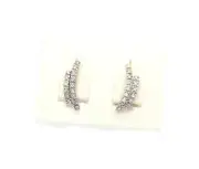 Art Deco Style Lab-Created Diamond Omega Back Earrings Her 14K Yellow Gold FN