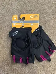 Champion Training Gloves Womens SMALL Black&Pink Comfort Grip Adj Pull Tab