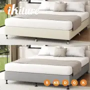 Oikiture Bed Frame Queen Double King Single Size Bed Base Platform Grey Beige