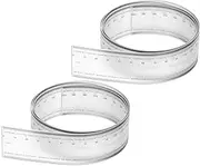 uxcell Film Flexible Ruler 100cm 0.1mm Scale with R Angle and Width Lines, 2 Pcs