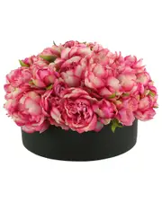 Creative Displays Traditional Peony Arrangement In A Round Fiberstone Planter