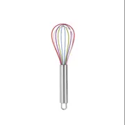 Manual Stainless Steel Handle Silicone Multi-Purpose Egg Beater Cake Cream Whisk Handheld Mixer Baking Tool (Colorful, 8 Inches)