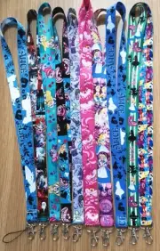 50pcs Princess Alice Neck Strap Lanyard Key chain Phone Card Badge Holder