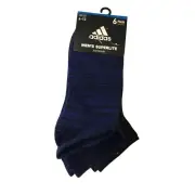 adidas Men's Superlite Size 6-12 Low Cut Set of 6 Gray Navy Black