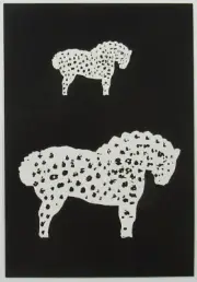 Ponies for Geoffrey Beene by Sirichai Art Print Postcard Unused Unposted