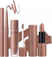 3Pcs Lip Set – Lip Liner, Lip Stain & Lipstick | Smudge-Proof, Long-Lasting Nude Brown#03
