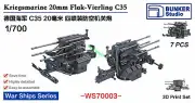 BUNKER WS70003 1/700 Scale Kriegsmarine 20mm Flak - Vierling C35