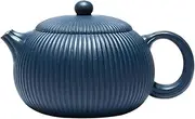 Teapot,Ceramic Teapot, Tea Pot 250ML Small Zisha Teapot Handmade Striped Xishi Teapot with Filter Loose Leaf Teapot Gift Tea Set Teapot