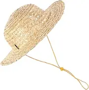 [DEARMAMY] Children's Knitted Straw Hat Costumes for Fishing Hat Clothes Costume Beach Hat Bonnet Hat for Sun Hats Boys Bucket Hat Boys Dog Sombrero Khaki