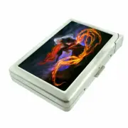 Magic Fantasy Fire Em1 Cigarette Case with Built in Lighter Metal Wallet