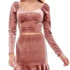 NWT As U Wish Long Sleeve Bra Cup Top Pink Mauve Juniors Size XL