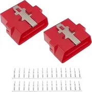 ECSiNG 2 Set OBD2 Car Diagnostic Tool OBD2 16 Pin Male Vehicle Diagnostic Extender Socket OBD2 Diagnostic Extension Connector Adapter OBD II Male Connector Device Housing, Red