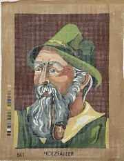 LUMBERJACK HOLZFÄLLER Needlepoint Canvas 11 3/4" x 16 1/2"