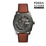 FOSSIL MACHINE 簡約日期顯示經典男錶 咖啡色真皮錶帶 42MM FS5900