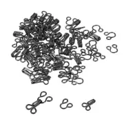 68pcs Sewing Hook Eye Closure Clothing Fasteners for Bra Clothing Dark Black
