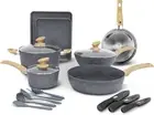MAISON ARTS 18-Piece Pots and Pans Set - Kitchen Cookware Sets with Nonstick Gra