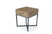 6IXTY Toulouse French Marquetry End Lamp Side Table W/ 1-Drawer - Oak