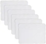 White 100% Cotton Quilted Placemats Set of 6, Rectangular Placemats Machine Wash