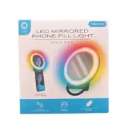 Techiva LED Mirrored Phone Fill Light Vivid RGB,Rechargeable Portable Ring Light