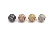 CZ Micro Pave Big Hole Spacer Beads, Large hole Spacer beads, Cubic Zirconia