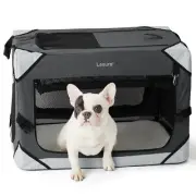Lesure Collapsible Dog Crate - Portable Travel Kennel for Small Dog 4-Door Pe...