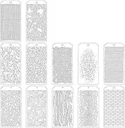12 Pieces Stencils for Crafts, Brick Dot Layering Stencils Mixed Media Art Texture Stencils for Painting on Card Making