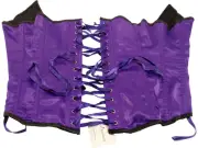 Ann Summers Lace Corset Purple Floral Black Trim Size 14