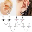 Helix Piercing Earring Heart Double Lobe Angel Wings Cartilage Earring Studs