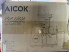 Aicok AMR521 Black Green Easy To Clean Slow Masticating Juicer Extractor Open bo