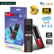 TV Stick Android 14 Smart 4K TV Box Media Streaming Device w/ Remote Control