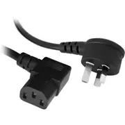 DOSS IEC C13 Right Angle Connector & Right Angle Mains Plug Power Lead 2m Black