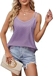 [ZANZEA] Tank Top for Women Strap Women Tank Tops Eyelet V Neck Casual Summer Fashion 2024 Sleeveless Womens Tops
