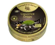2 x TINS CAVENDISH & HARVEY LIQUORICE DROPS 130G NET PER TIN
